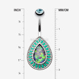 Detail View 1 of Classic Chakra Opal Belly Button Ring-Aqua