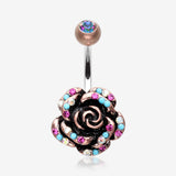 Vintage Boho Gleam Rose Belly Button Ring