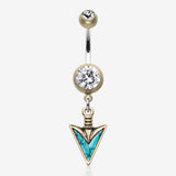 Vintage Boho Stone Spear Belly Button Ring