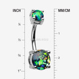 Detail View 1 of Opal Sparkle Prong Set Belly Button Ring-Black