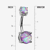 Detail View 1 of Opal Sparkle Prong Set Belly Button Ring-Purple