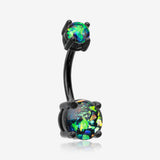 Colorline Opal Sparkle Prong Set Belly Button Ring
