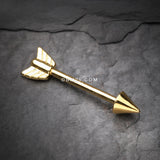 Detail View 1 of A Pair of Golden Classic Arrow Nipple Barbell-Gold