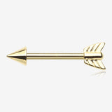A Pair of Golden Classic Arrow Nipple Barbell