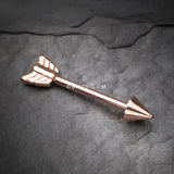 Detail View 1 of A Pair of Rose Gold Classic Arrow Nipple Barbell-Rose Gold