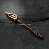 Detail View 1 of A Pair of Rose Gold Angel Wing Nipple Barbell Ring-Rose Gold