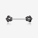 A Pair of Classic Rose Sparkle Nipple Barbell Ring
