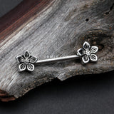 Detail View 1 of A Pair of Antique Wildflower Nipple Barbell