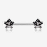 A Pair of Antique Wildflower Nipple Barbell