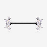 A Pair of Sparkle Overload ZigZag Nipple Barbell