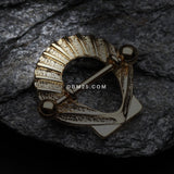 Detail View 1 of Golden Ariel Seashell Nipple Shield Ring-Gold