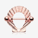 Rose Gold Ariel Seashell Nipple Shield Ring-Rose Gold