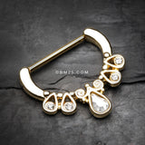 Detail View 1 of Golden Radiant Kao Nipple Clicker-Clear Gem