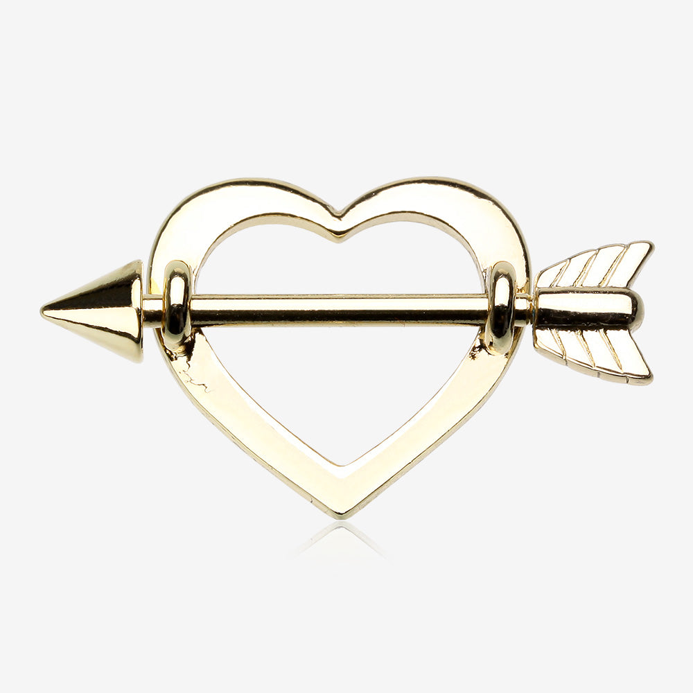 Golden Cupid's Heart Nipple Shield Ring-Gold