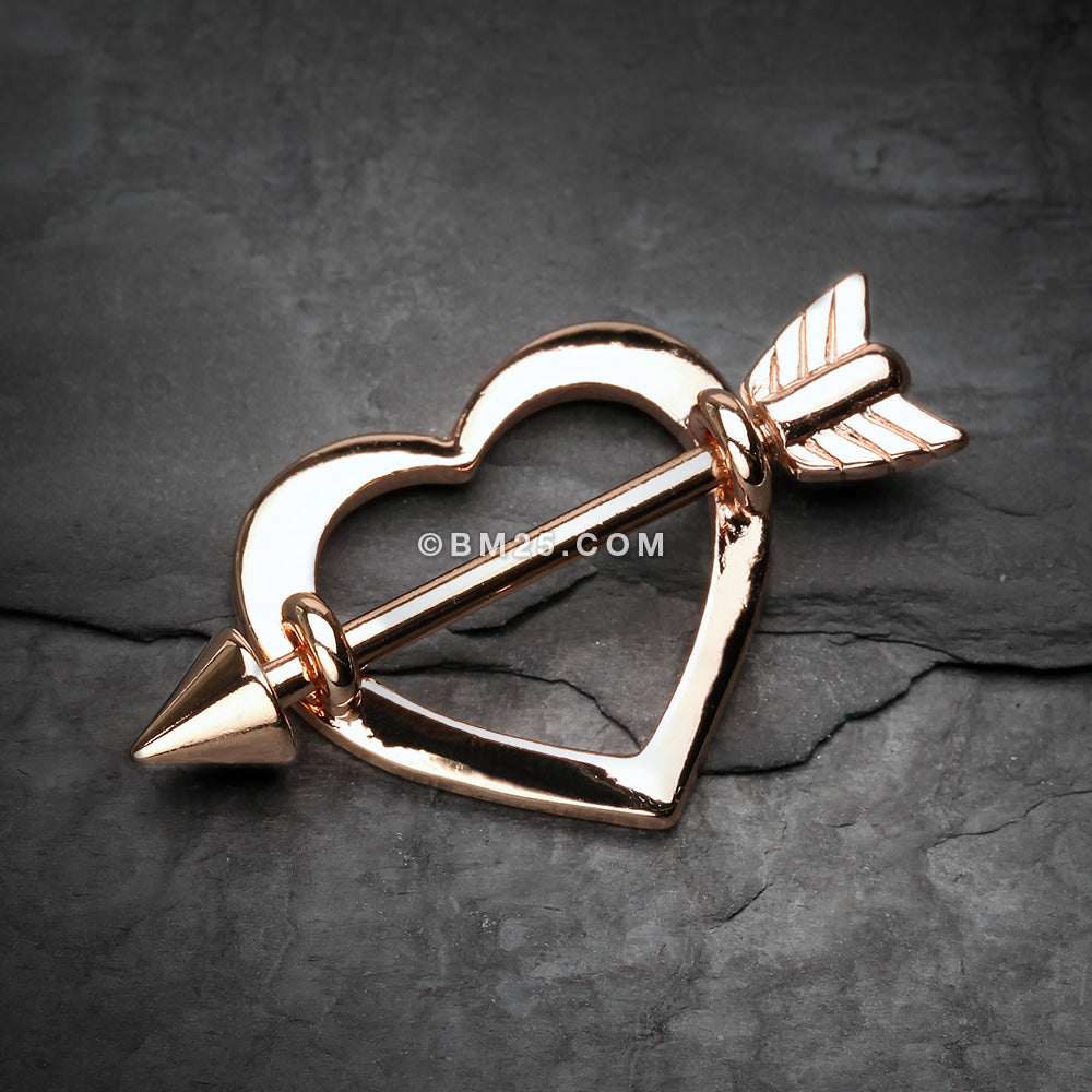 Detail View 1 of Rose Gold Cupid's Heart Nipple Shield Ring-Rose Gold