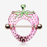Rose Gold Strawberry Nipple Shield Ring-Pink