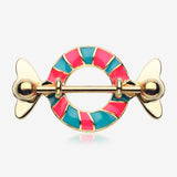 Sweet Adorable Candy Nipple Shield Ring-Pink/Teal