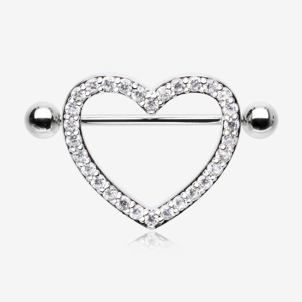 OUFER 14G Surgical Steel Nipple Rings CZ Heart Nipple Barbells Boby Piercing  Jewelry-Steel Color - Walmart.com
