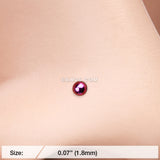 Detail View 2 of Colorline Ball Top Basic Nose Stud Ring-Purple