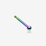 Colorline Ball Top Basic Nose Stud Ring-Rainbow