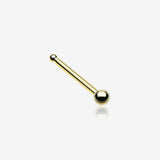 Gold PVD Ball Top Basic Nose Stud Ring-Gold