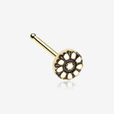 Golden Antique Daisy Nose Stud Ring-Gold