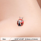 Detail View 2 of Adorable Dainty Ladybug Nose Stud Ring-Red