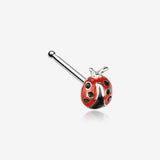 Adorable Dainty Ladybug Nose Stud Ring-Red