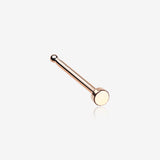 Rose Gold Round Plate Basic Steel Nose Stud Ring