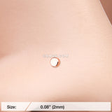 Detail View 2 of Rose Gold Round Plate Basic Steel Nose Stud Ring