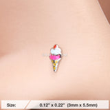 Detail View 2 of Sweet Jubilee Ice Cream Cone Nose Stud Ring-Pink
