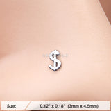 Detail View 2 of Dollar Money Sign Nose Stud Ring