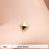 Detail View 2 of Golden Geo Pyramid Nose Stud Ring