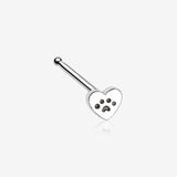 Paw in Heart Animal Lover Nose Stud Ring