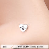 Detail View 2 of Paw in Heart Animal Lover Nose Stud Ring
