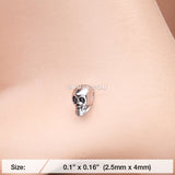 Detail View 2 of Death Skull Head Nose Stud Ring
