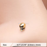 Detail View 2 of Golden Death Skull Head Nose Stud Ring