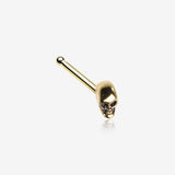 Golden Death Skull Head Nose Stud Ring