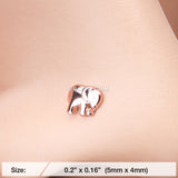 Detail View 2 of Rose Gold Adorable Baby Elephant Nose Stud Ring