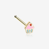 Golden Sweet Lil Cupcake Nose Stud Ring-Pink