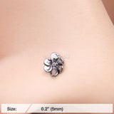 Detail View 2 of Anemone Flower Nose Stud Ring
