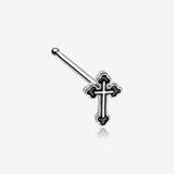 Black Medieval Gothic Cross Nose Stud Ring