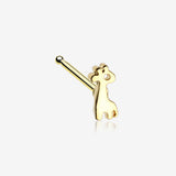 Golden Adorable Dainty Giraffe Nose Stud Ring-Gold