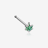 Glitter Sparkle Cannabis Nose Stud Ring-Green