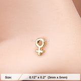 Detail View 2 of Golden Classic Female Symbol Nose Stud Ring-Gold