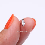 Detail View 2 of Marquise Sparkle Gem Nose Stud Ring-Clear Gem