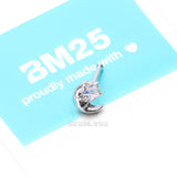 Detail View 4 of Nighty Night Crescent Moon Sparkle Star Nose Stud Ring-Aurora Borealis