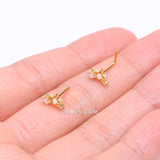 Detail View 3 of Golden Opalescent Star Sparkles Nose Stud Ring-Clear Gem-Clear Gem/White