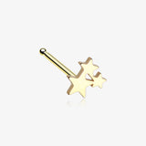 Golden Triple Star Icon Nose Stud Ring