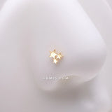 Detail View 1 of Golden Triple Star Icon Nose Stud Ring